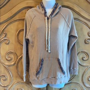 Americanable ribbon trimmed hoodie